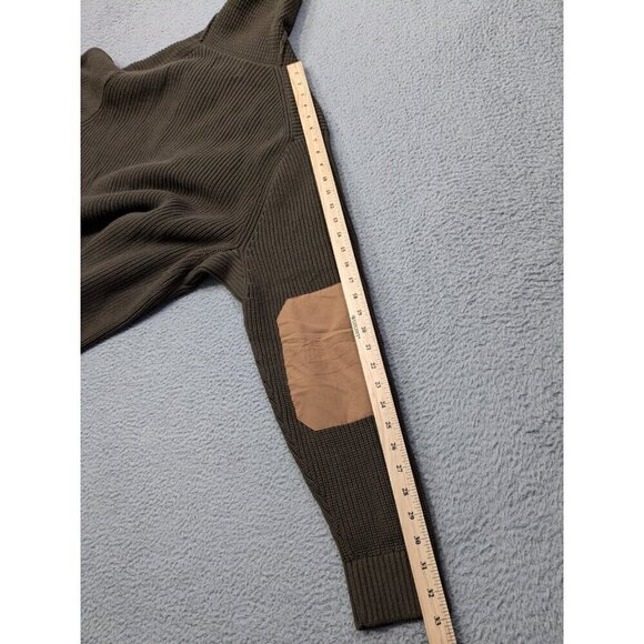 Duluth Trading Co Sweater Large Brigadier Shawl Collar Elbow Patches - Picture 7 of 10